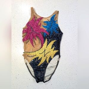 OOAK Custom Handmade Pageant Dance Acro Acrobatic gymnastics Leotard Large 10/12